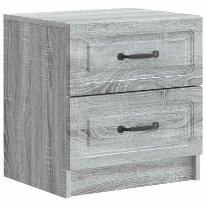 Nattduksbord med låda 2 pcs Grå sonoma-ek 43 x 34,5 x 44,5 cm