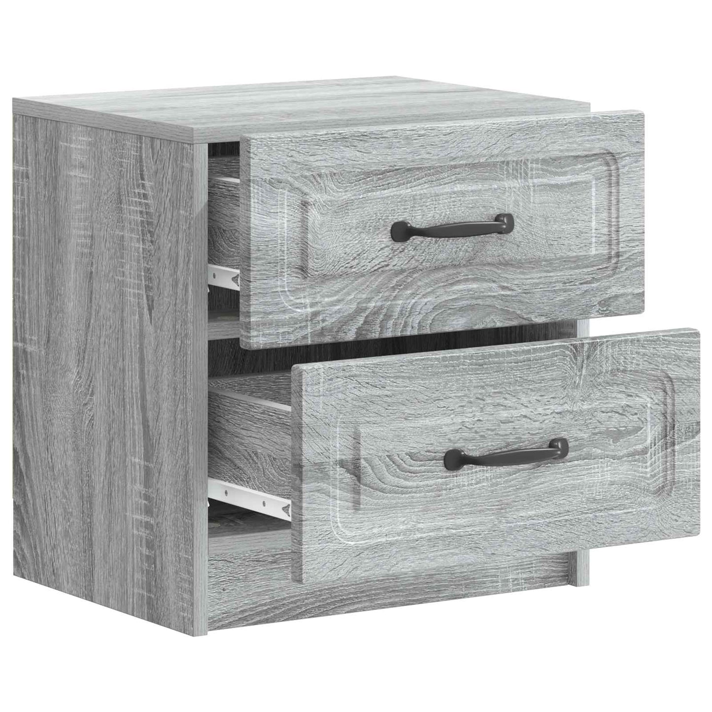 Nattduksbord med låda 2 pcs Grå sonoma-ek 43 x 34,5 x 44,5 cm