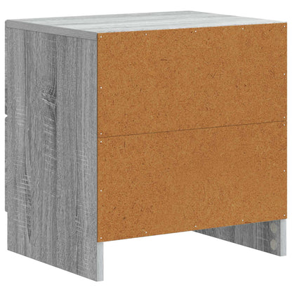 Nattduksbord med låda 2 pcs Grå sonoma-ek 43 x 34,5 x 44,5 cm