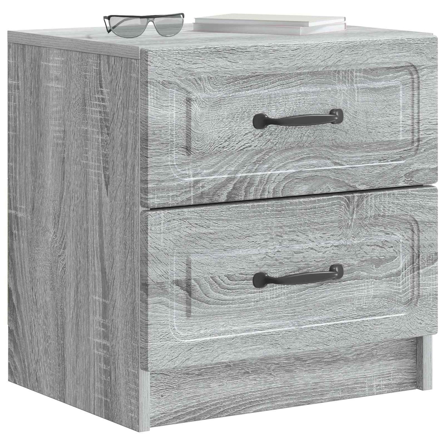 Nattduksbord med låda 2 pcs Grå sonoma-ek 43 x 34,5 x 44,5 cm