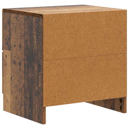 Nattduksbord med låda 2 pcs Gammalt trä 43 x 34,5 x 44,5 cm