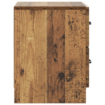Nattduksbord med låda 2 pcs Gammalt trä 43 x 34,5 x 44,5 cm