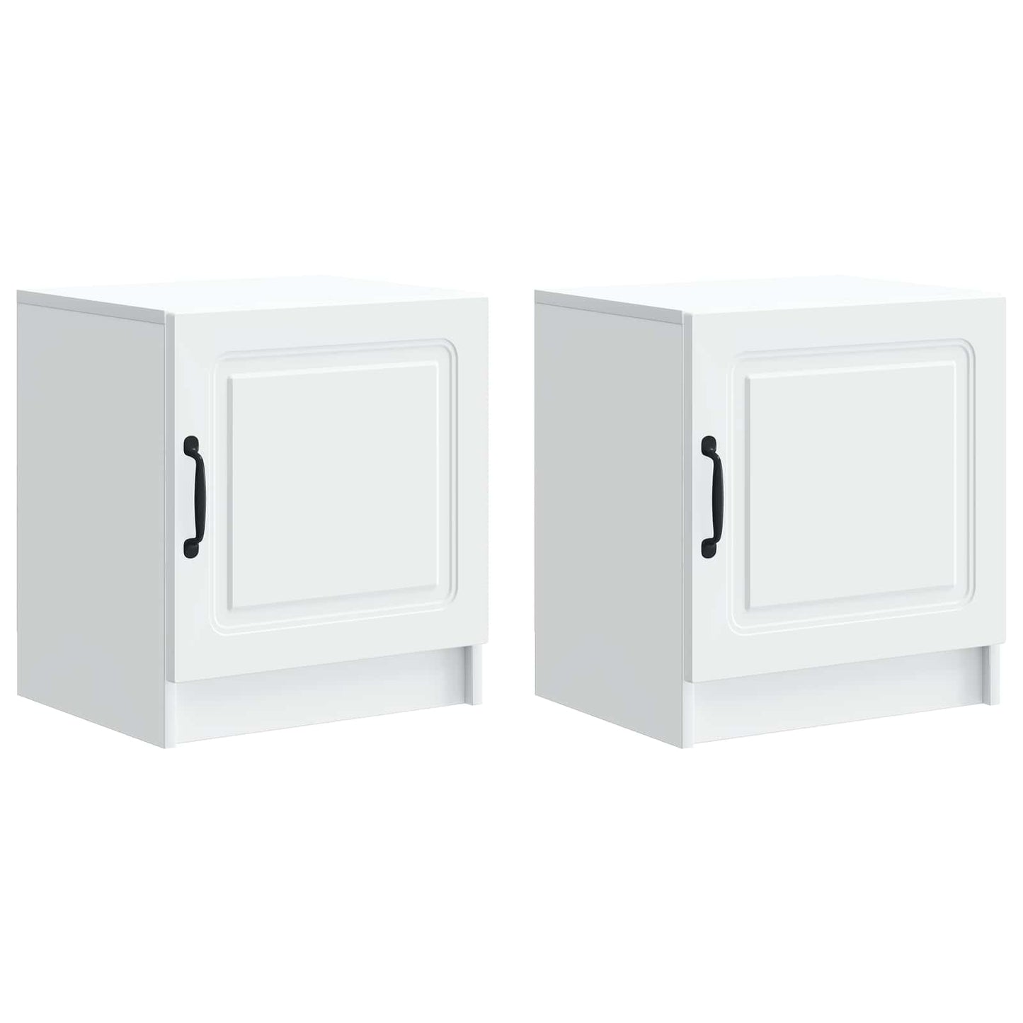 Nattduksbord 2 pcs Vit 43 x 34,5 x 47 cm Konstruerat trä