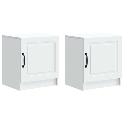 Nattduksbord 2 pcs Vit 43 x 34,5 x 47 cm Konstruerat trä