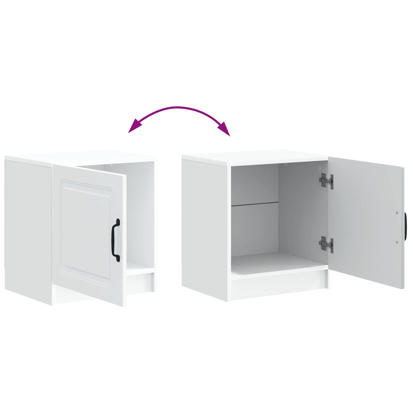 Nattduksbord 2 pcs Vit 43 x 34,5 x 47 cm Konstruerat trä