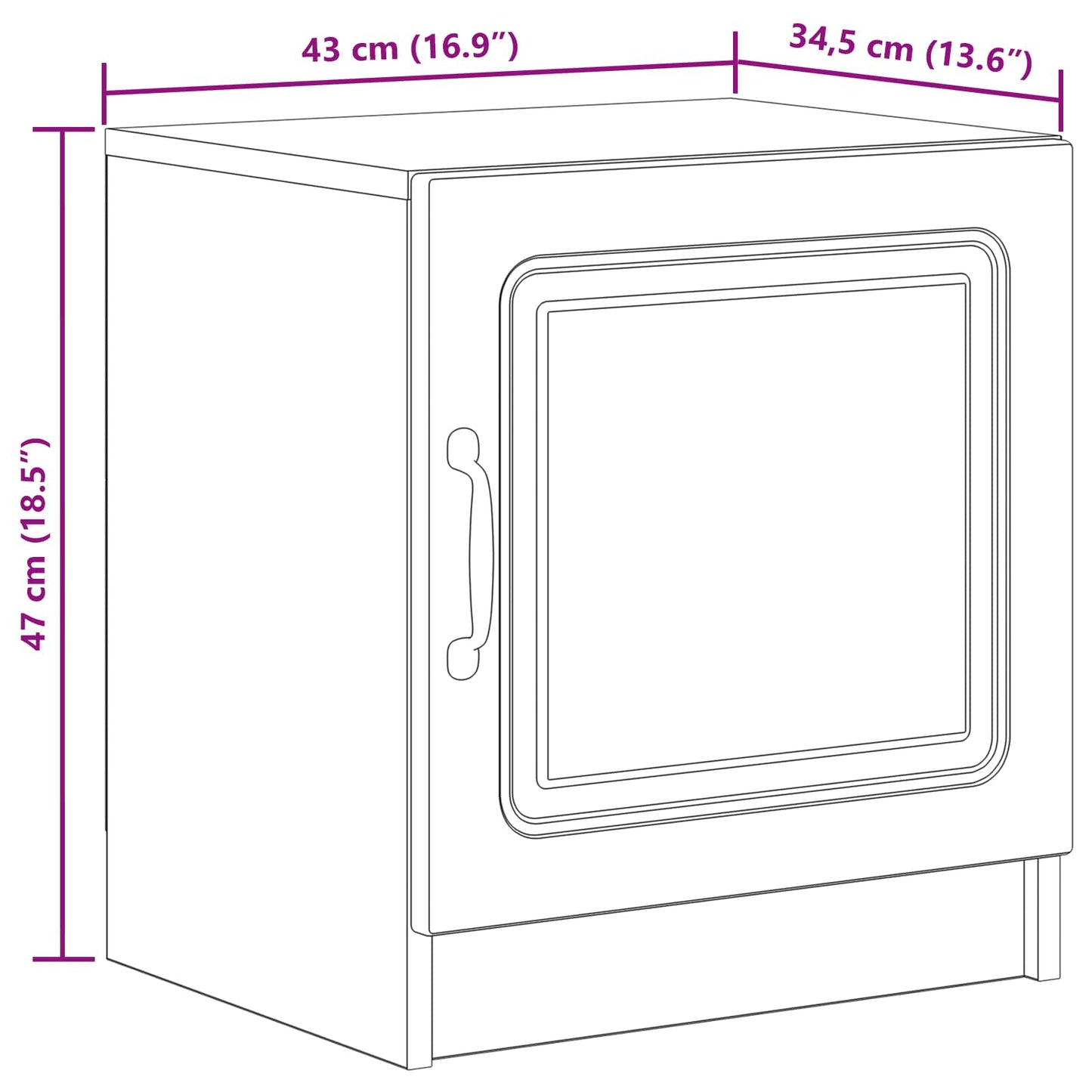 Nattduksbord 2 pcs Vit 43 x 34,5 x 47 cm Konstruerat trä