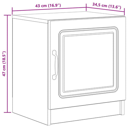 Nattduksbord 2 pcs Vit 43 x 34,5 x 47 cm Konstruerat trä
