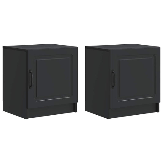 Nattduksbord 2 pcs Svart 43 x 34,5 x 47 cm Konstruerat trä