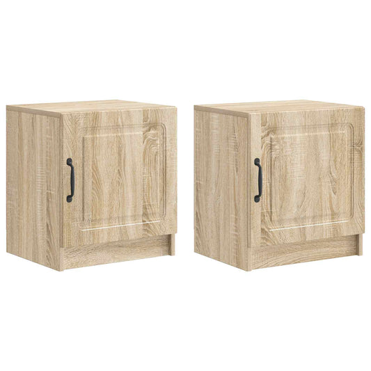 Nattduksbord 2 pcs Sonoma-ek 43 x 34,5 x 47 cm Konstruerat trä
