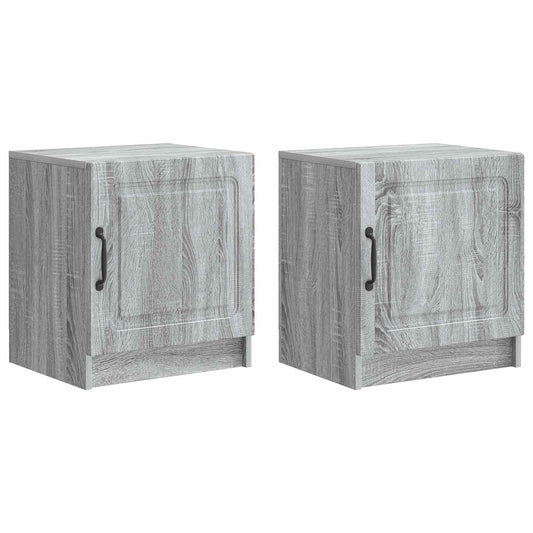 Nattduksbord 2 pcs Grå sonoma-ek 43 x 34,5 x 47 cm