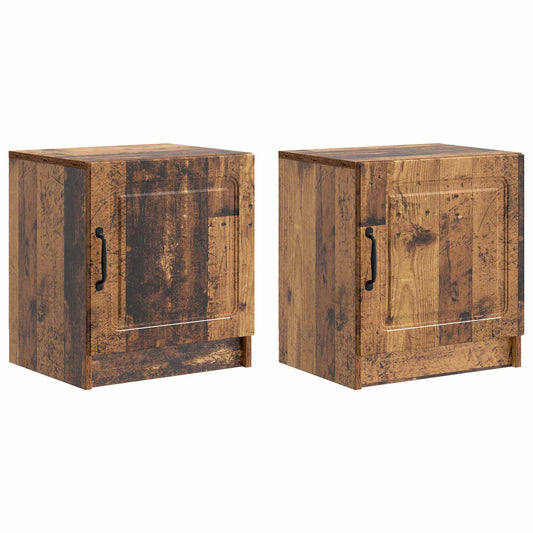 Nattduksbord 2 pcs Gammalt trä 43 x 34,5 x 47 cm