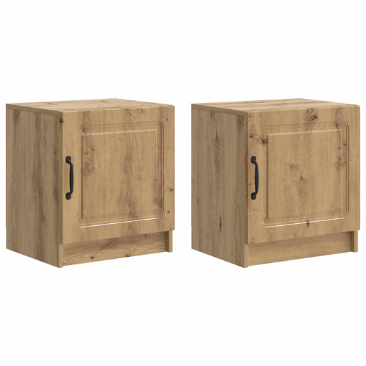 Nattduksbord 2 pcs Artisan-ek 43 x 34,5 x 47 cm Konstruerat trä