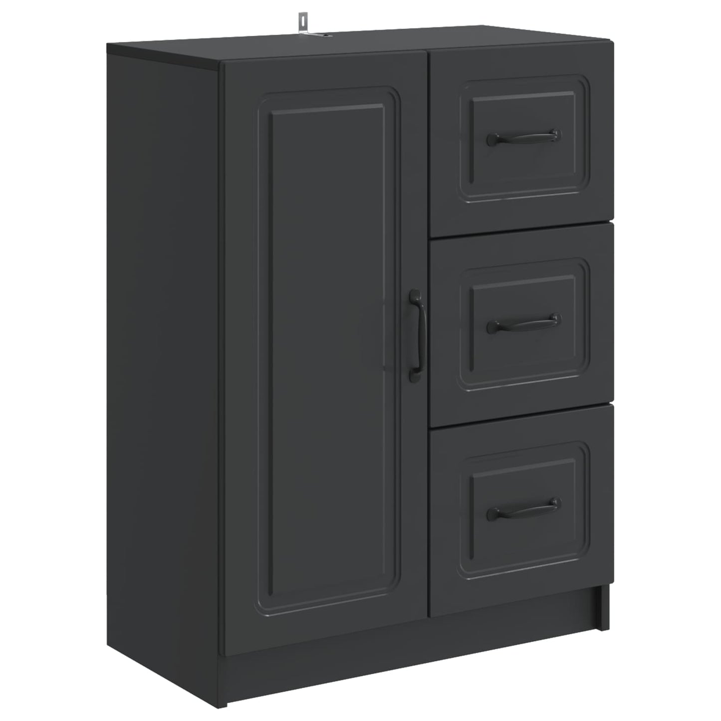 Sideboard med låda Svart 66 x 34,5 x 87 cm Konstruerat trä