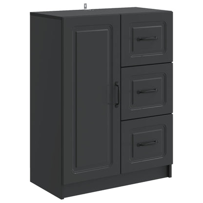 Sideboard med låda Svart 66 x 34,5 x 87 cm Konstruerat trä