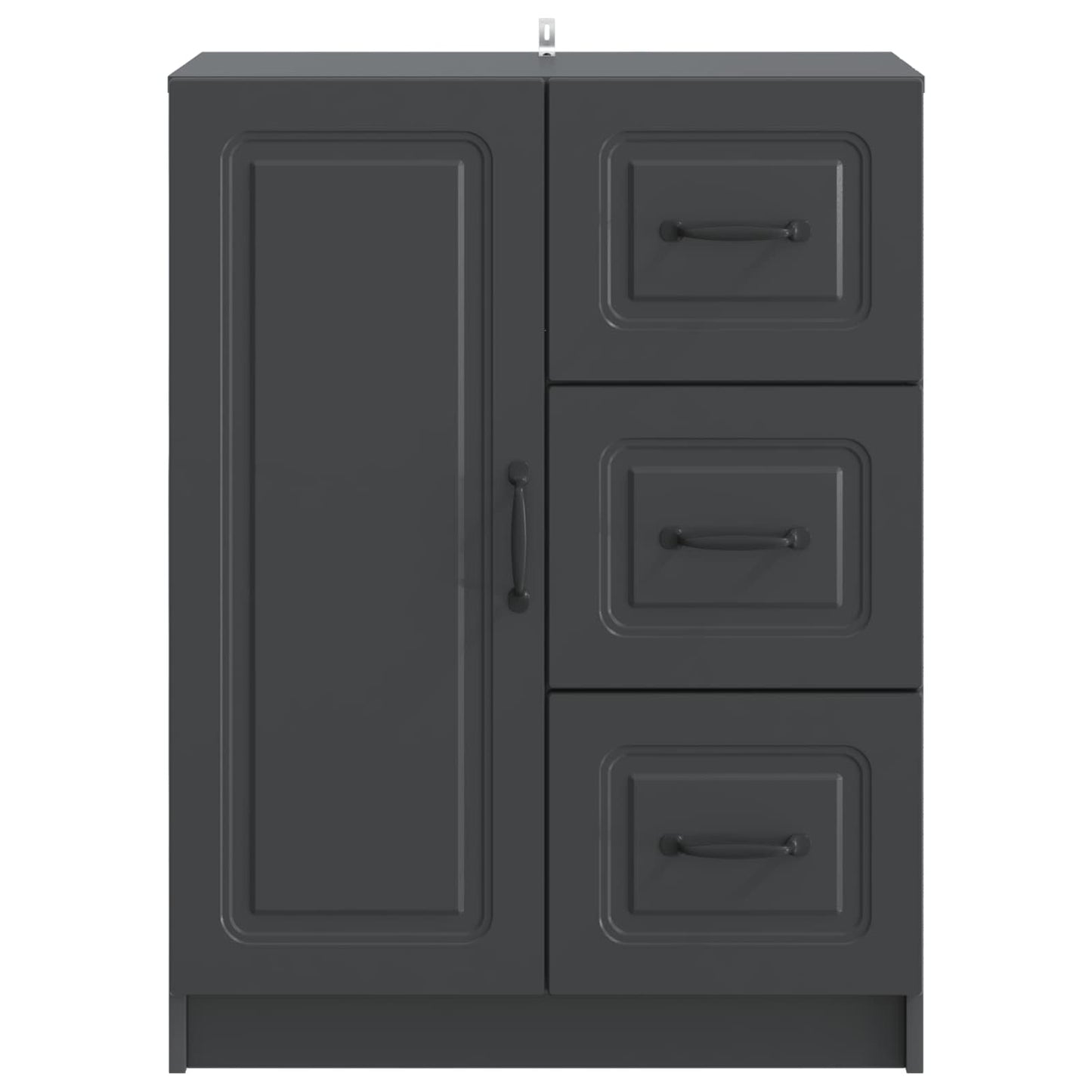 Sideboard med låda Svart 66 x 34,5 x 87 cm Konstruerat trä