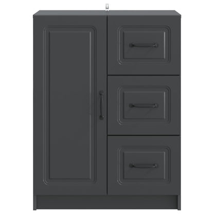 Sideboard med låda Svart 66 x 34,5 x 87 cm Konstruerat trä