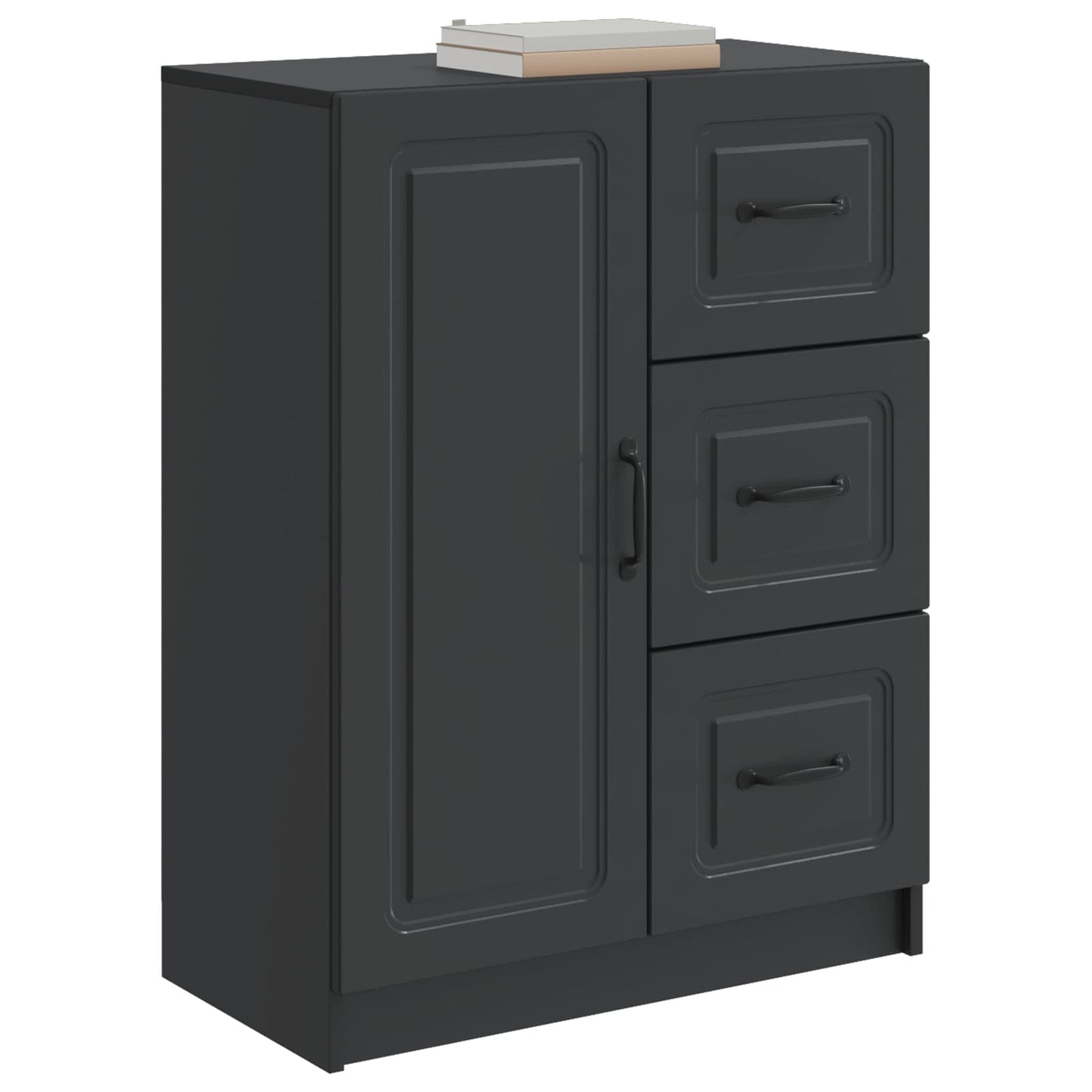 Sideboard med låda Svart 66 x 34,5 x 87 cm Konstruerat trä
