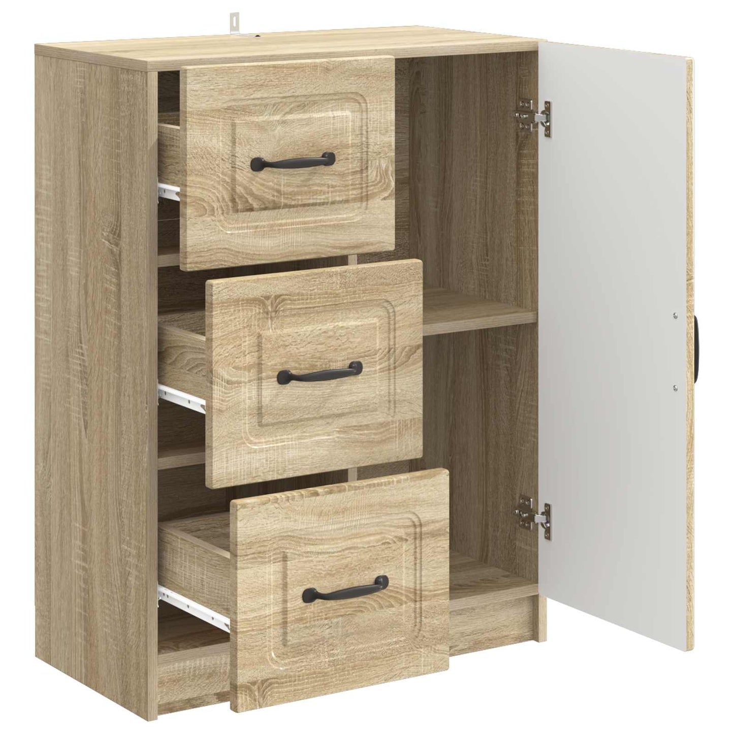 Sideboard med låda Sonoma-ek 66 x 34,5 x 87 cm Konstruerat trä