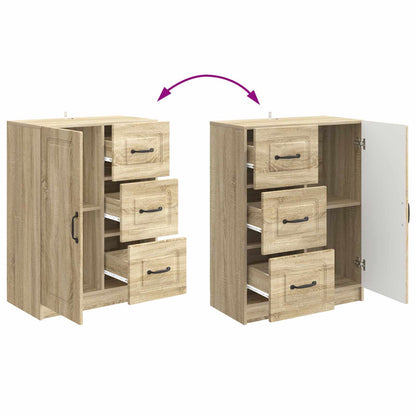 Sideboard med låda Sonoma-ek 66 x 34,5 x 87 cm Konstruerat trä