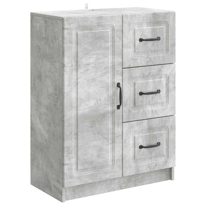 Sideboard med låda Betonggrå 66 x 34,5 x 87 cm Konstruerat trä