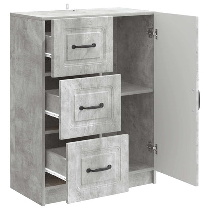 Sideboard med låda Betonggrå 66 x 34,5 x 87 cm Konstruerat trä