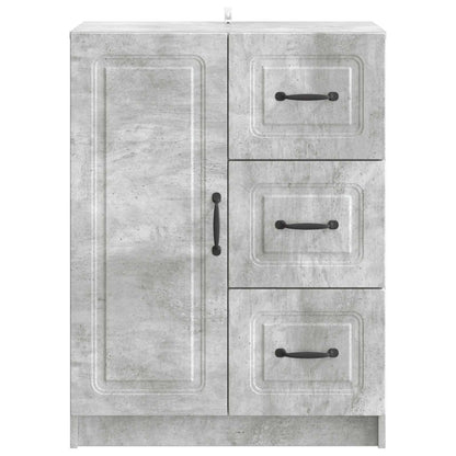 Sideboard med låda Betonggrå 66 x 34,5 x 87 cm Konstruerat trä