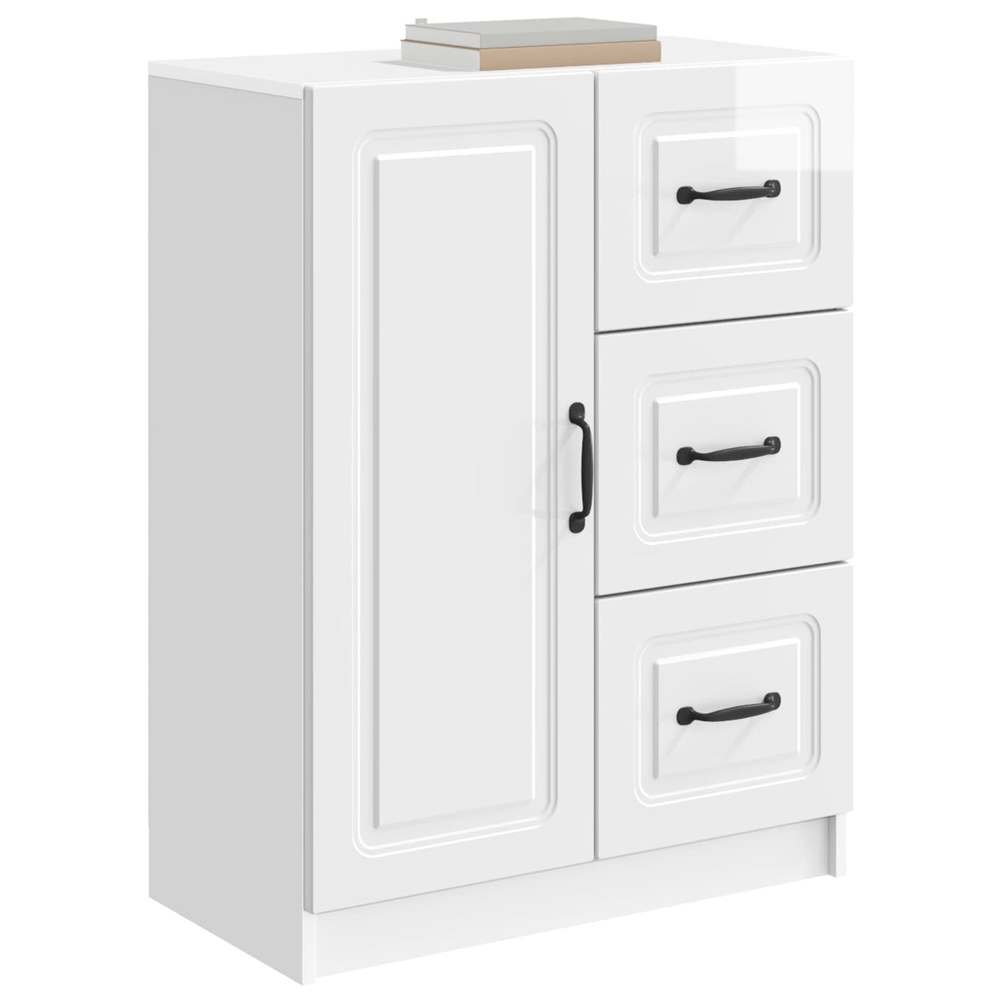 Sideboard Vit högglans 66 x 34,5 x 87 cm Konstruerat trä