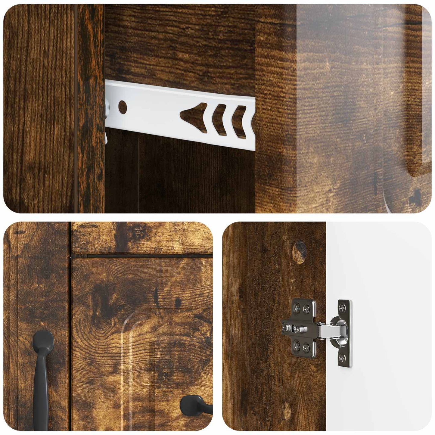 Sideboard med låda Rökt ek 66 x 34,5 x 87 cm Konstruerat trä