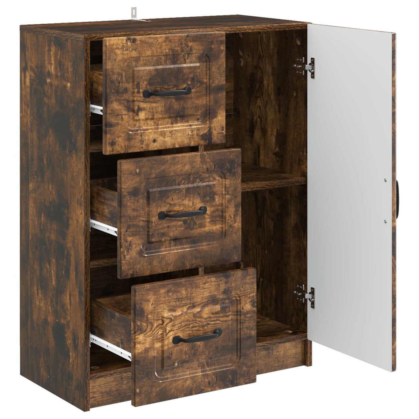 Sideboard med låda Rökt ek 66 x 34,5 x 87 cm Konstruerat trä