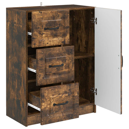 Sideboard med låda Rökt ek 66 x 34,5 x 87 cm Konstruerat trä