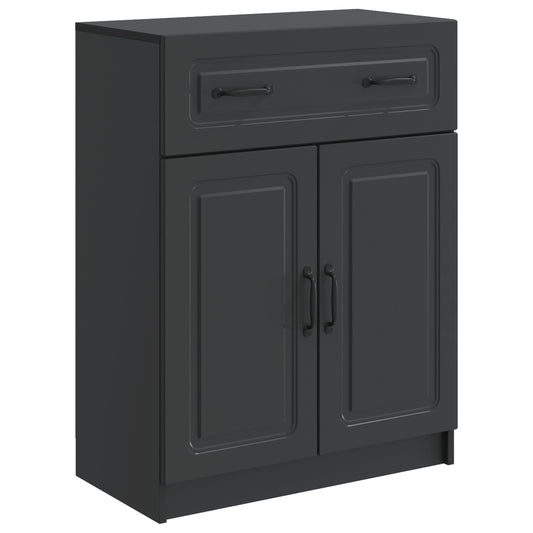 Sideboard med låda Svart 66 x 34,5 x 87 cm Konstruerat trä