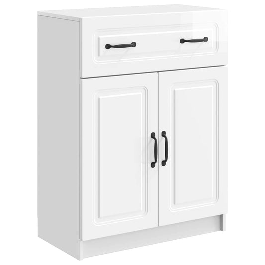 Sideboard Vit högglans 66 x 34,5 x 87 cm Konstruerat trä