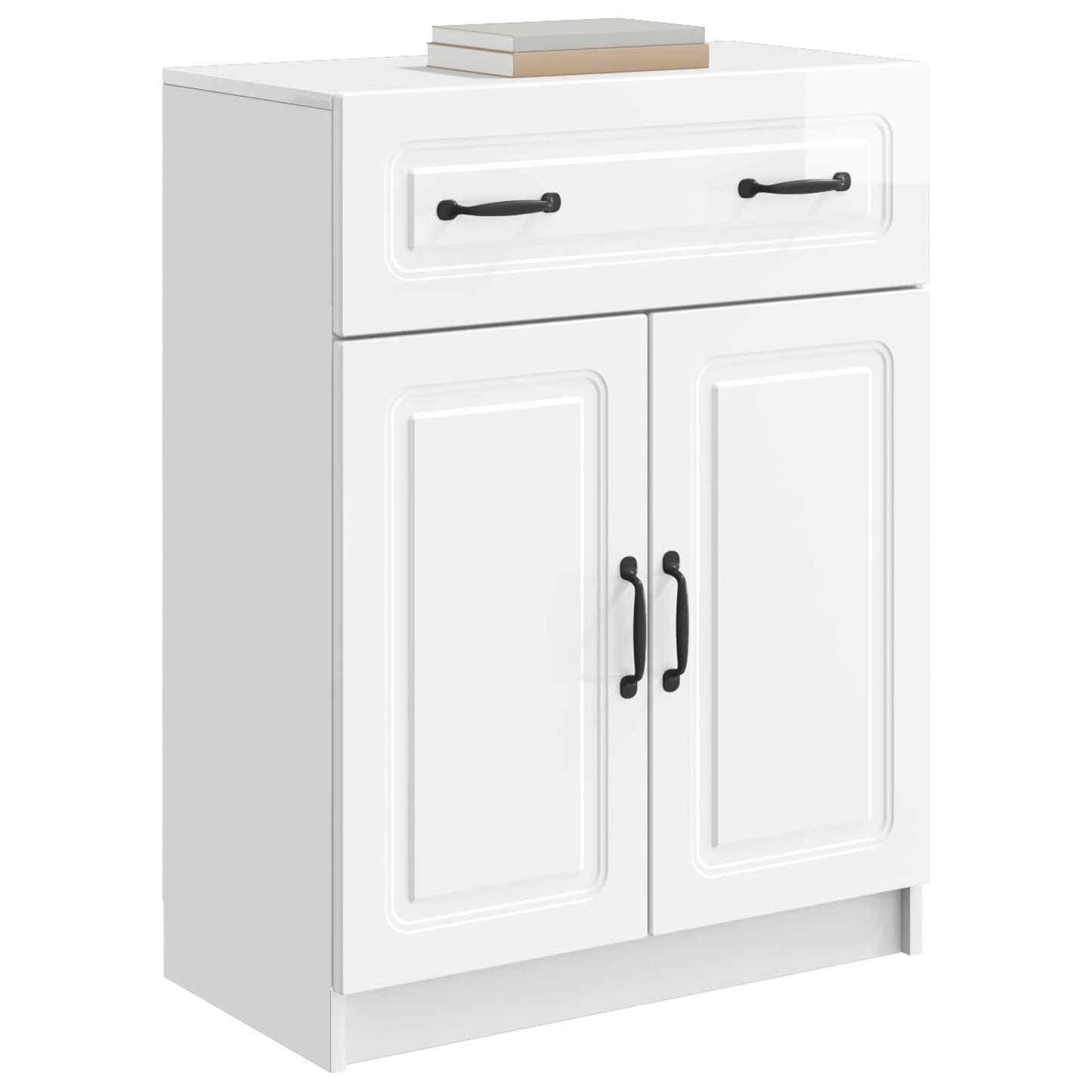 Sideboard Vit högglans 66 x 34,5 x 87 cm Konstruerat trä