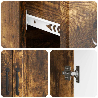 Sideboard med låda Rökt ek 66 x 34,5 x 87 cm Konstruerat trä