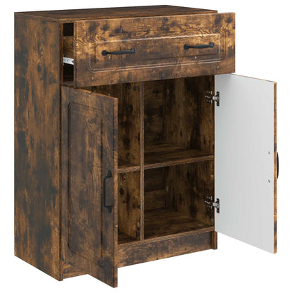 Sideboard med låda Rökt ek 66 x 34,5 x 87 cm Konstruerat trä