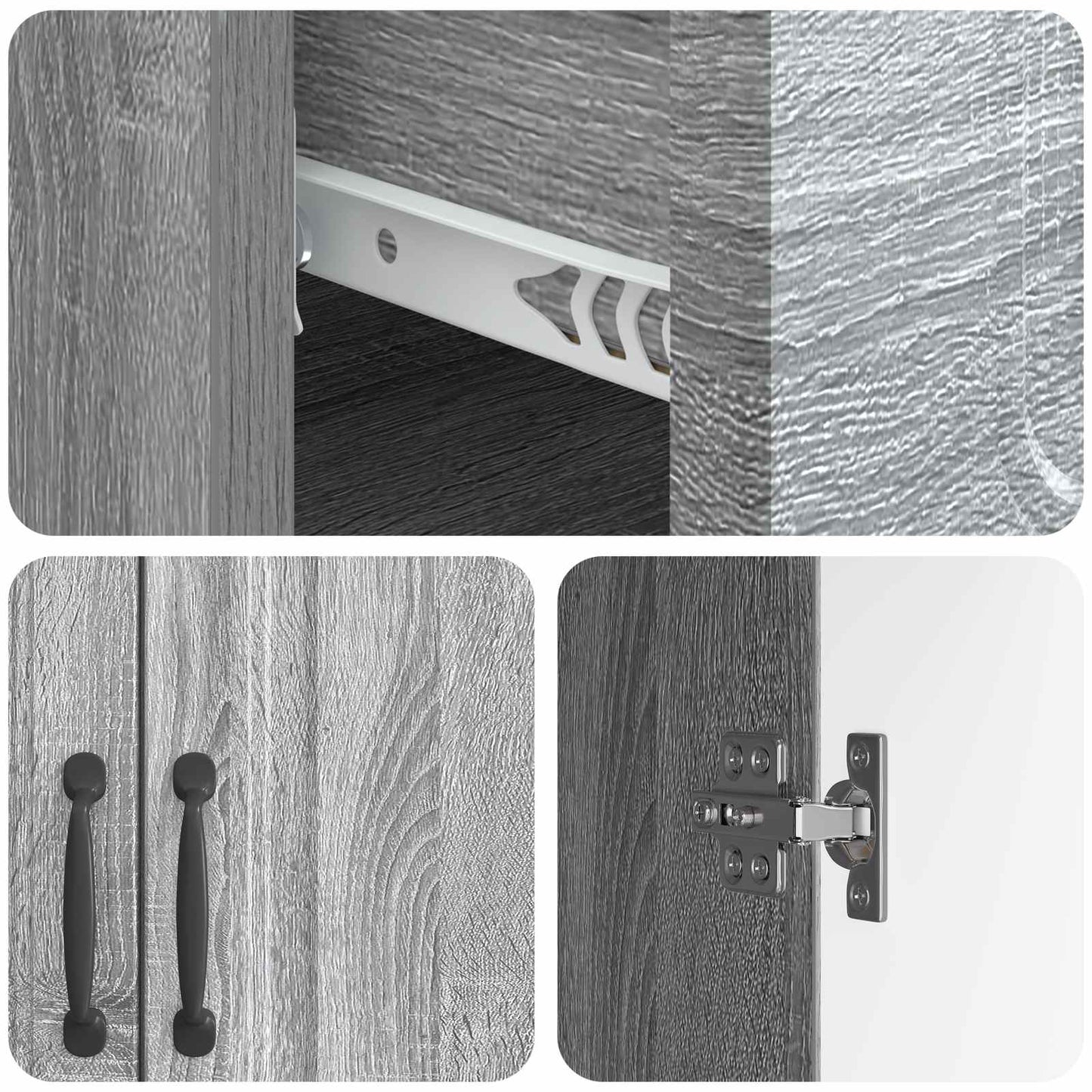 Sideboard Grå sonoma-ek 66 x 34,5 x 87 cm Konstruerat trä