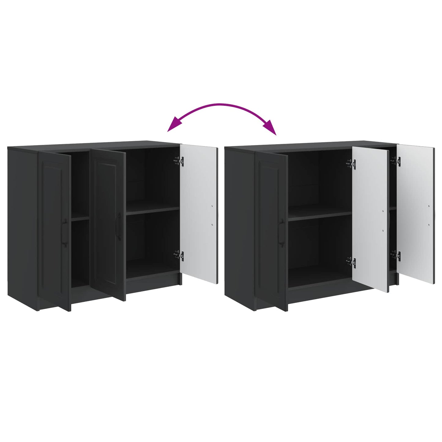 Sideboard Svart 89 x 34,5 x 77 cm Konstruerat trä