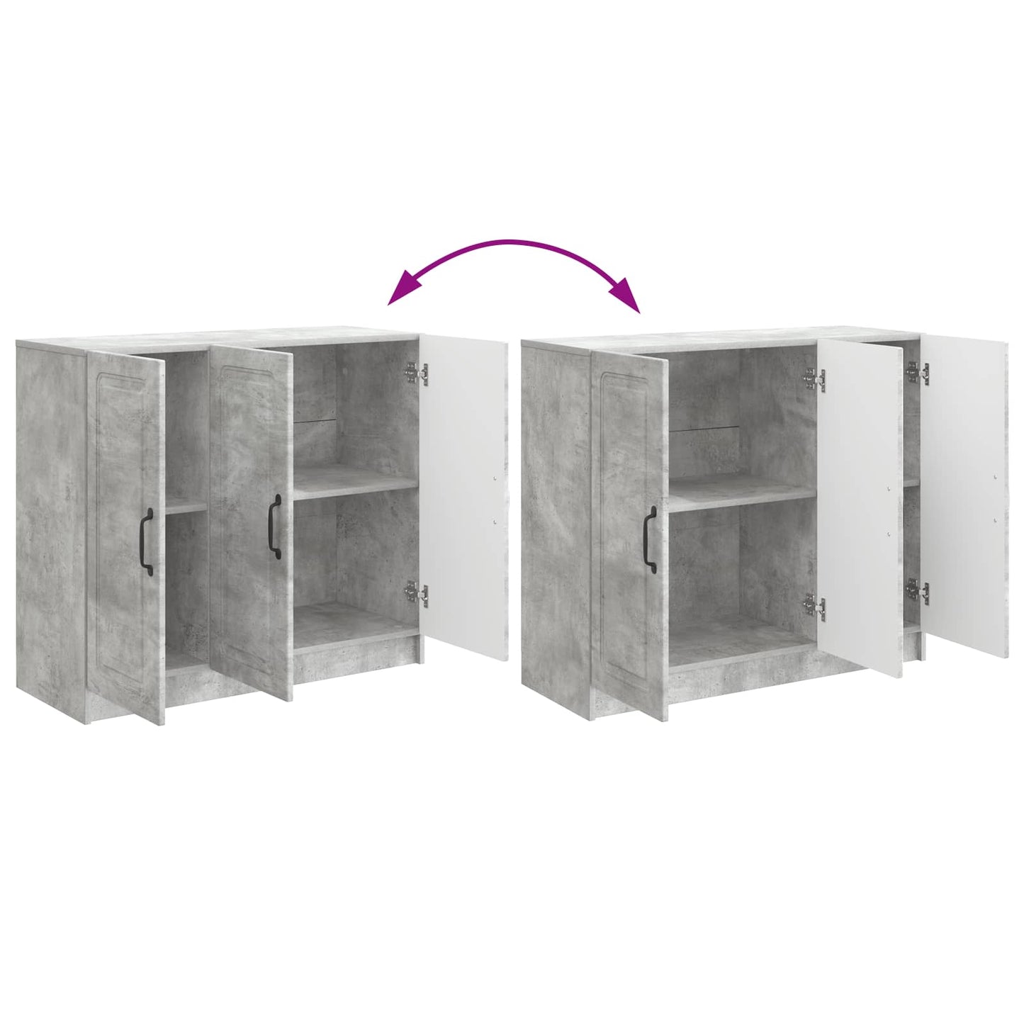 Sideboard Betonggrå 89 x 34,5 x 77 cm Konstruerat trä
