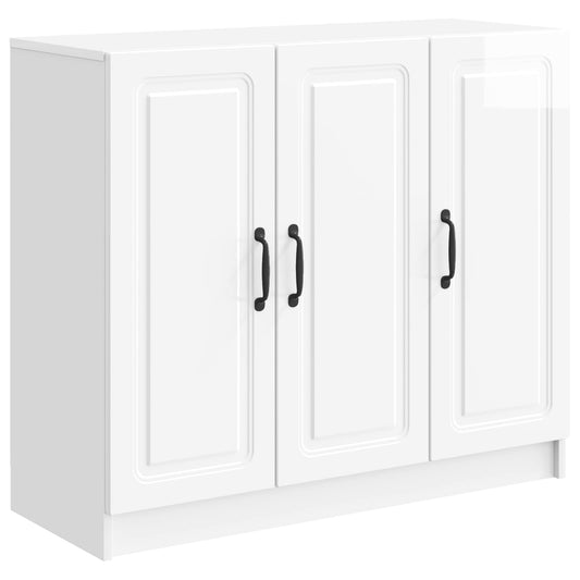 Sideboard Vit högglans 89 x 34,5 x 77 cm Konstruerat trä