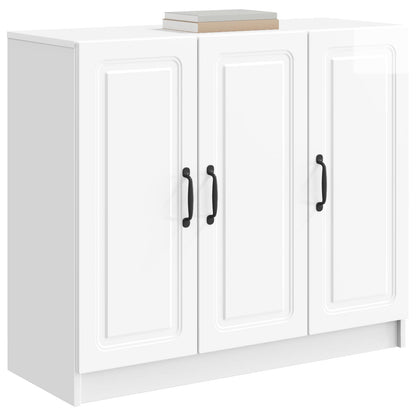 Sideboard Vit högglans 89 x 34,5 x 77 cm Konstruerat trä