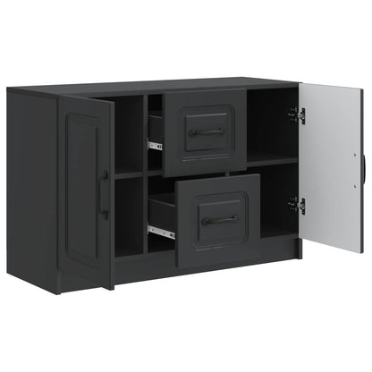 Sideboard med låda Svart 89 x 34,5 x 57 cm Konstruerat trä