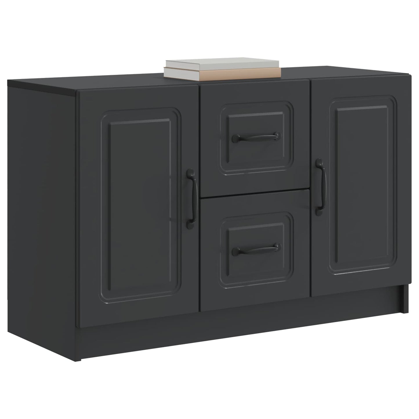 Sideboard med låda Svart 89 x 34,5 x 57 cm Konstruerat trä