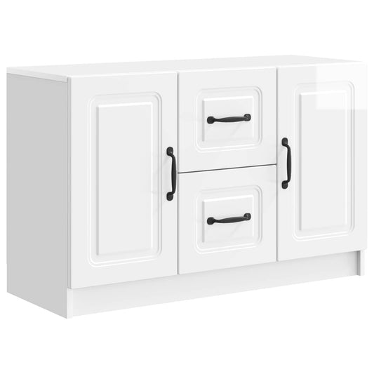 Sideboard Vit högglans 89 x 34,5 x 57 cm Konstruerat trä