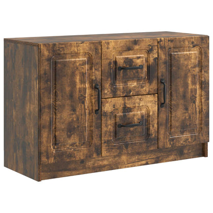 Sideboard med låda Rökt ek 89 x 34,5 x 57 cm Konstruerat trä