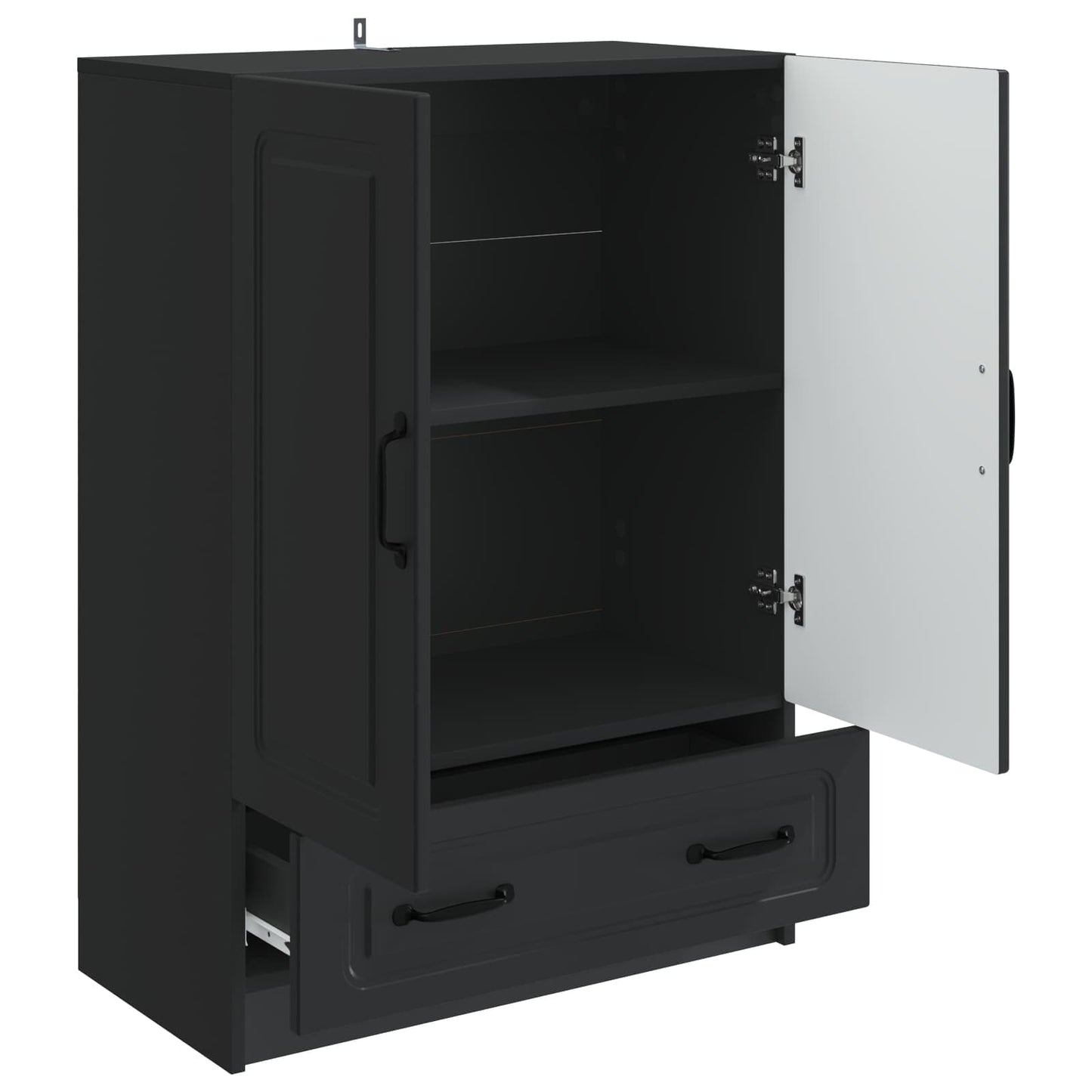Sideboard med låda Svart 66 x 34,5 x 92 cm Konstruerat trä