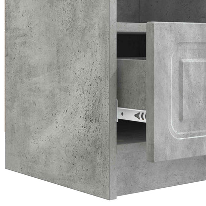 TV-skåp med låda Betonggrå 102 x 34,5 x 47 cm Konstruerat trä