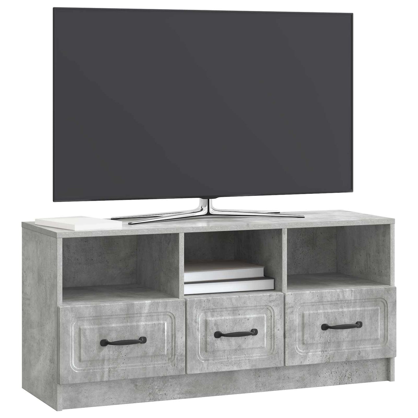 TV-skåp med låda Betonggrå 102 x 34,5 x 47 cm Konstruerat trä