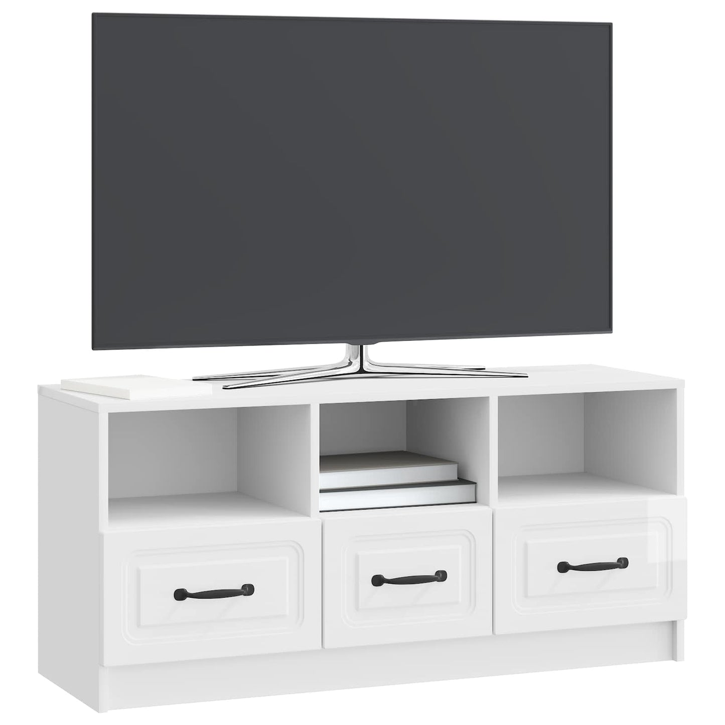 TV-skåp Vit högglans 102 x 34,5 x 47 cm Konstruerat trä