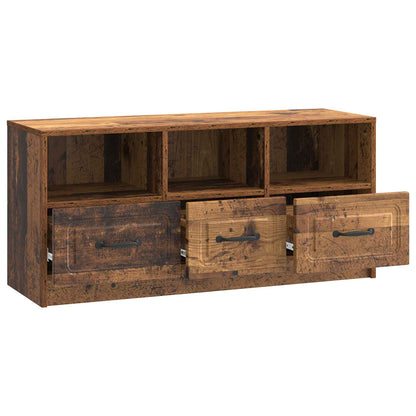 TV-skåp med låda Gammalt trä 102 x 34,5 x 47 cm Konstruerat trä