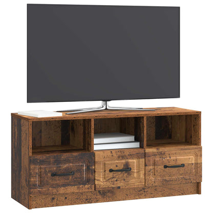 TV-skåp med låda Gammalt trä 102 x 34,5 x 47 cm Konstruerat trä